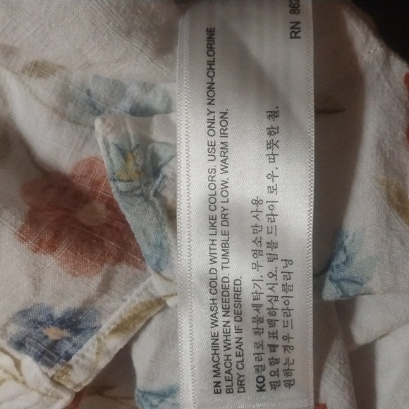 Porter & Ash 100% Linen Short Sleeve Leisure Shirt Men’s S Cream/Blue Designer - Picture 10 of 10